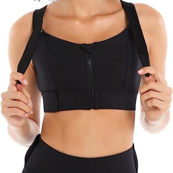 Zipper Front High Impact Sports Bra 3XL (see description) *NEW* - Picture 1 of 7